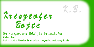 krisztofer bojte business card